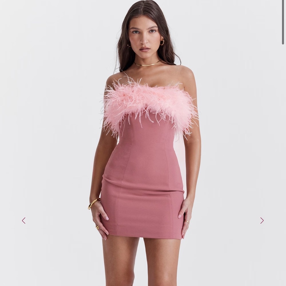 House of CB Alexa Dress warm pink Mini Dress NWT